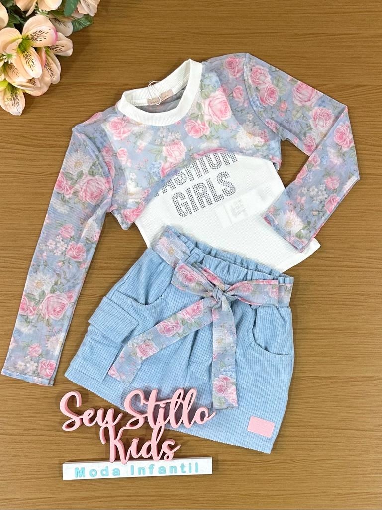 Conjunto saia e store blusa petit cherie