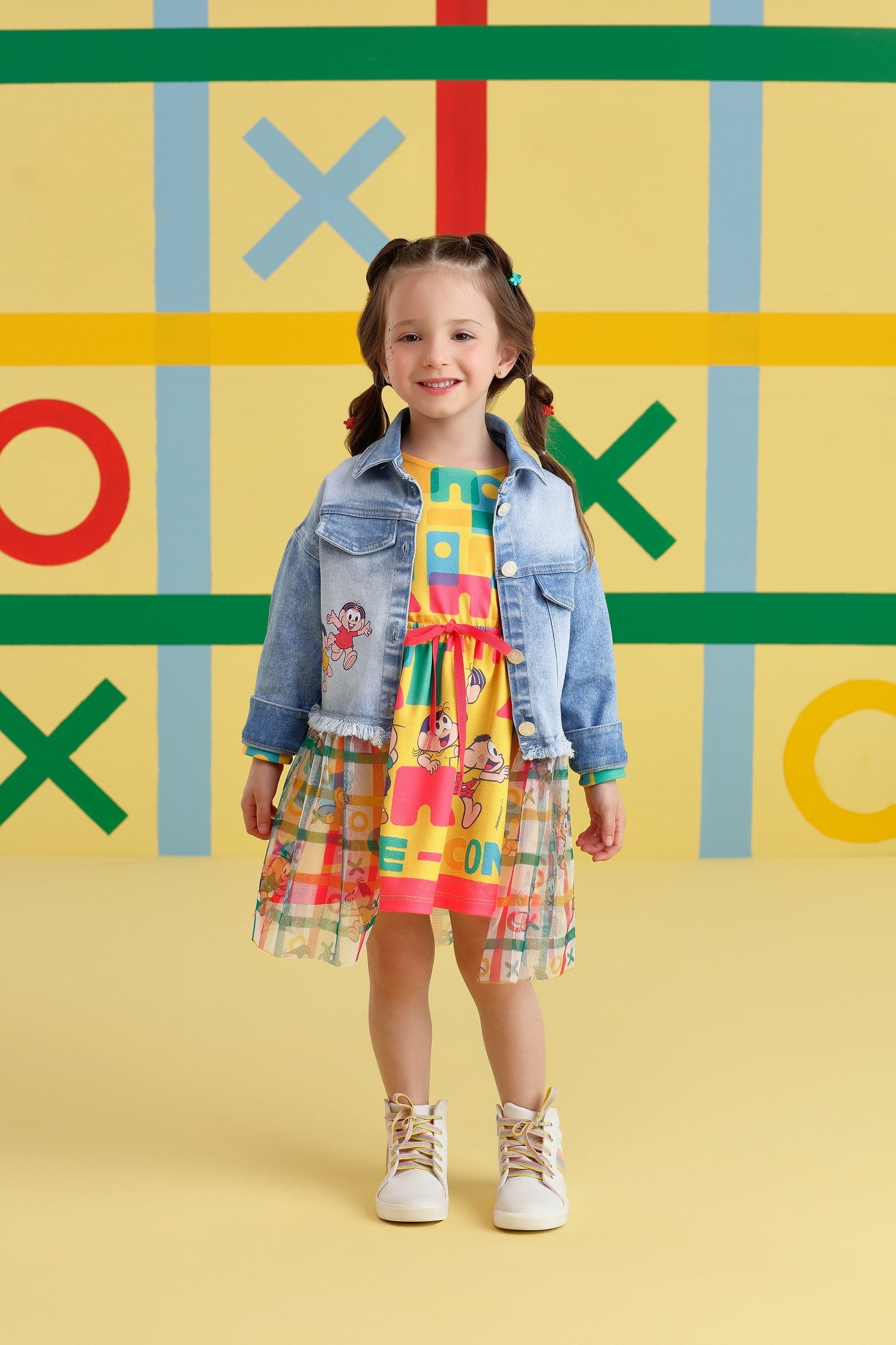 Vestido jeans best sale infantil inverno